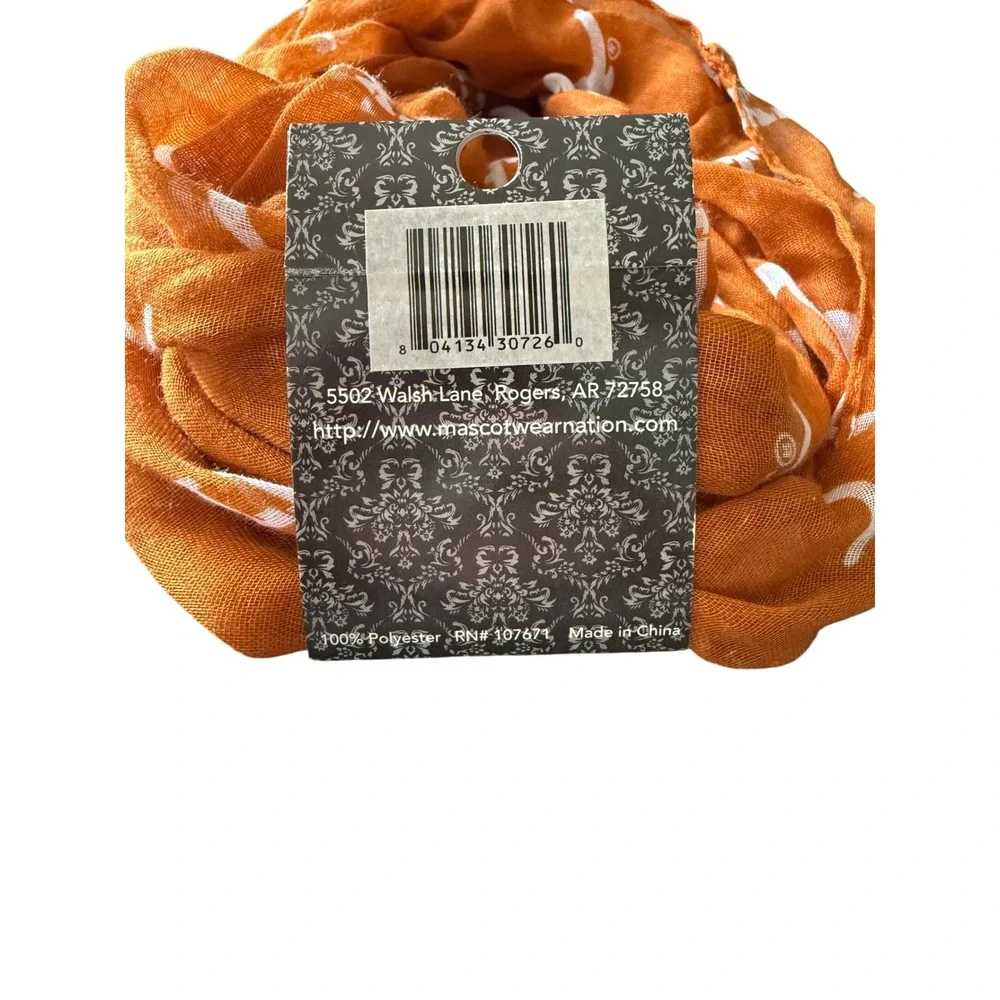 MascotWear Team Scarf Burnt Orange NEW Texas Longhorns Infinity Scarf